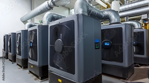 Industrial heating system, facility room, energy efficiency
