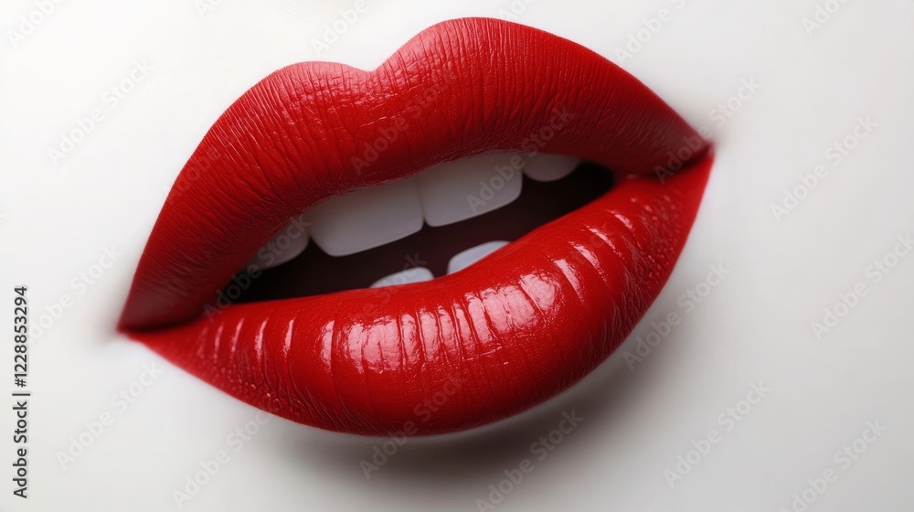 Beautiful red lips isolated on white Beautiful red lips isolated on white