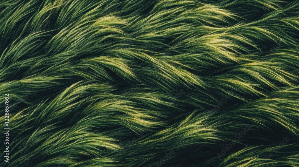 Endless green grass landscape with visible blades and rich texture, illuminated by soft daylight. Endless green grass landscape with visible blades and rich texture, illuminated by soft daylight.