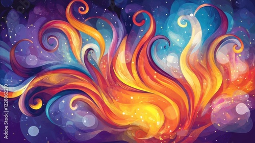 Abstract Fire and Swirls.