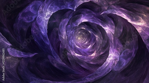 Abstract Purple Swirl, Fractal Rose.