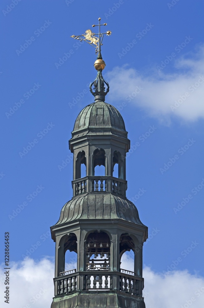 Town hall tower with the porcelain carillon, Lüneburg, Lower Saxony, Germany, Europe Town hall tower with the porcelain carillon, Lüneburg, Lower Saxony, Germany, Europe