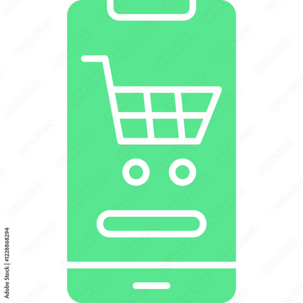 Mobile Shopping icon single vector illustration