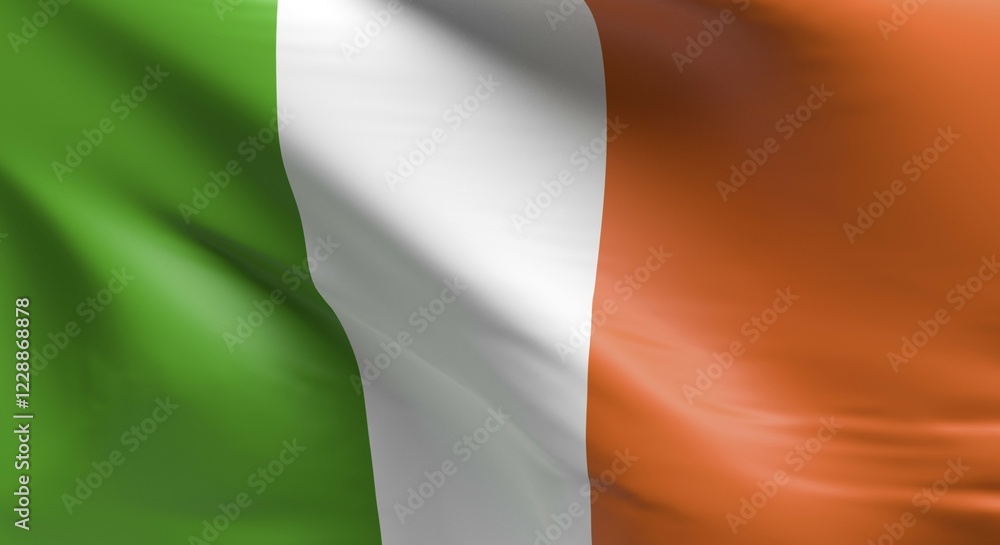 Flag of Ireland using as background, 3d rendering Flag of Ireland using as background, 3d rendering