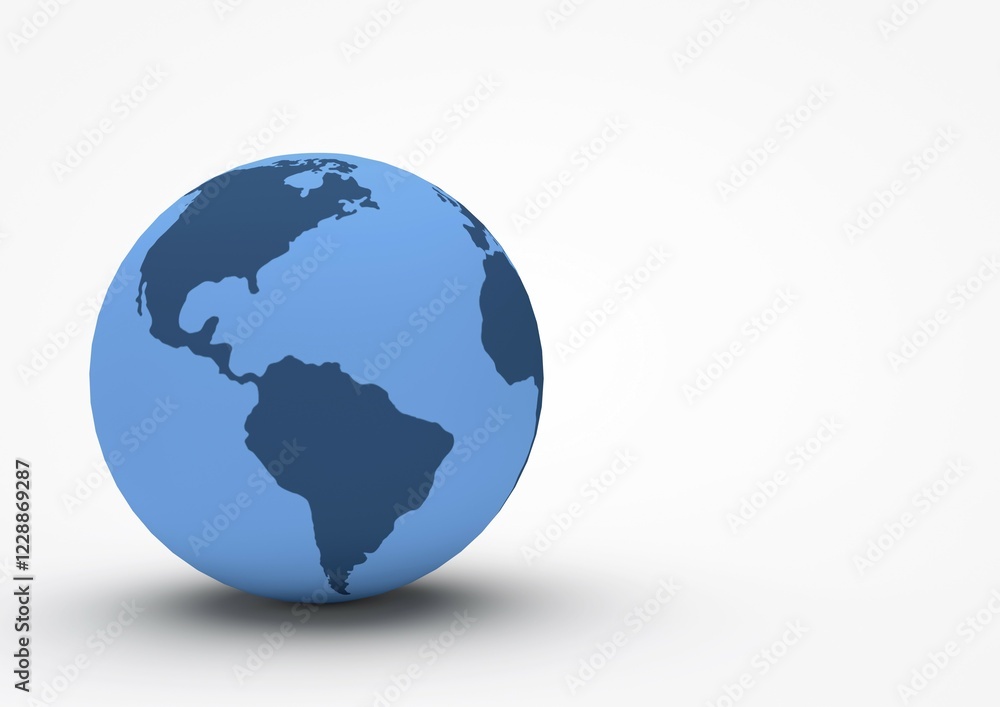 Globe showing South America and North America, 3D illustration Globe showing South America and North America, 3D illustration