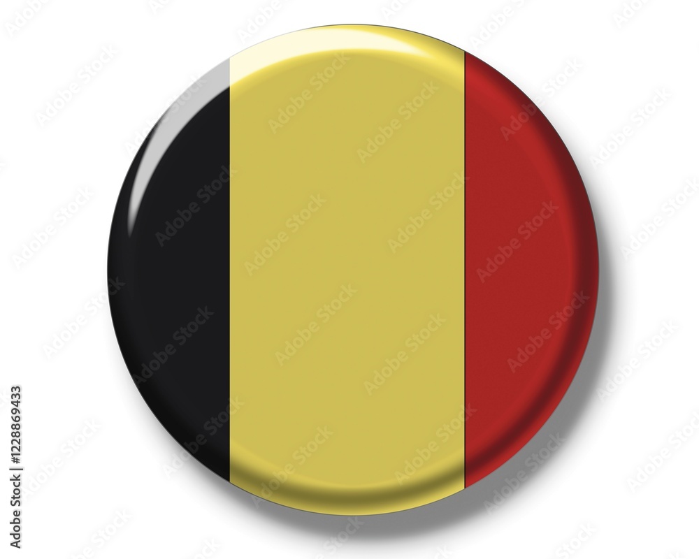 Fototapeta premium Button, flag of Belgium
