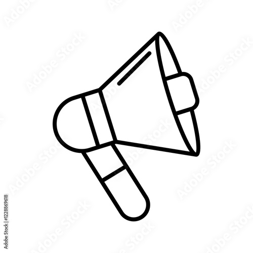 A vector rendering of a megaphone or handheld speaker icon, vector illustration, pictogram isolated on white background. color editable