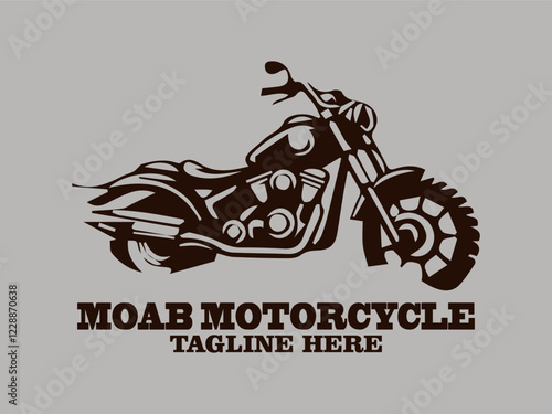 Moab motorcycle adventure without limits. moab adventure exploring the desert. moab landscape stunning views and this moab motorbike vector illustration features a classic design with a modern twist