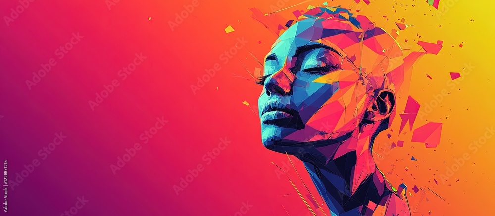 Obraz premium Colorful geometric portrait of a woman.