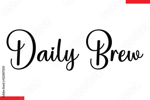 Daily Brew Saying typographic Coffee Text