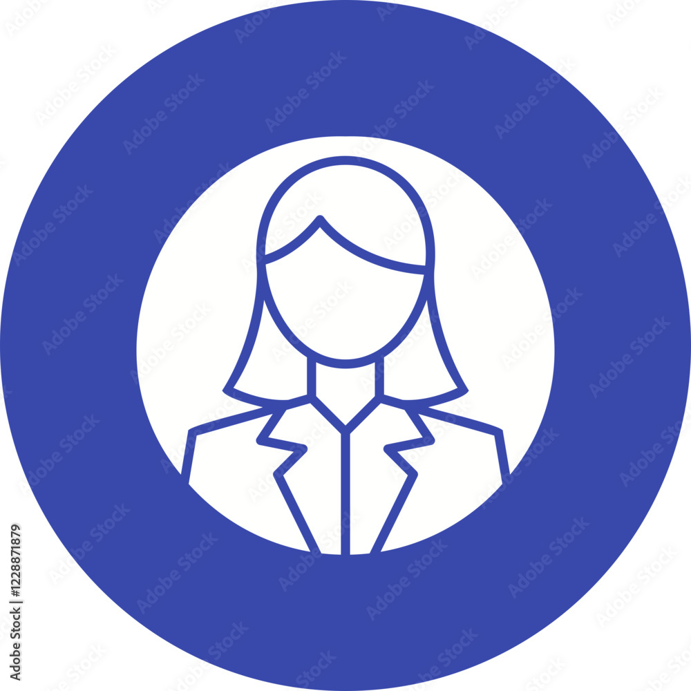 Female Profile icon single vector illustration Female Profile icon single vector illustration