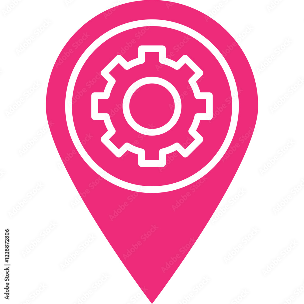 Location Settings icon single vector illustration Location Settings icon single vector illustration