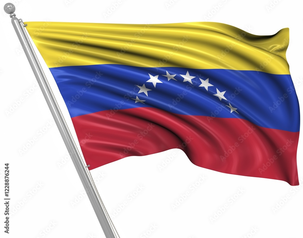 Flag of Venezuela, This is a computer generated and 3d rendered image Flag of Venezuela, This is a computer generated and 3d rendered image