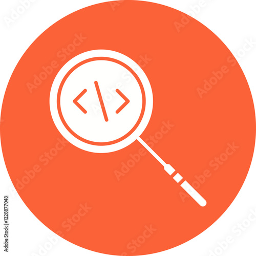 Search from Code icon single vector illustration