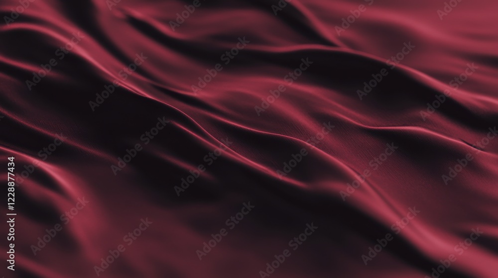 Obraz premium Dark Red Draped Fabric, Luxurious Textile Background