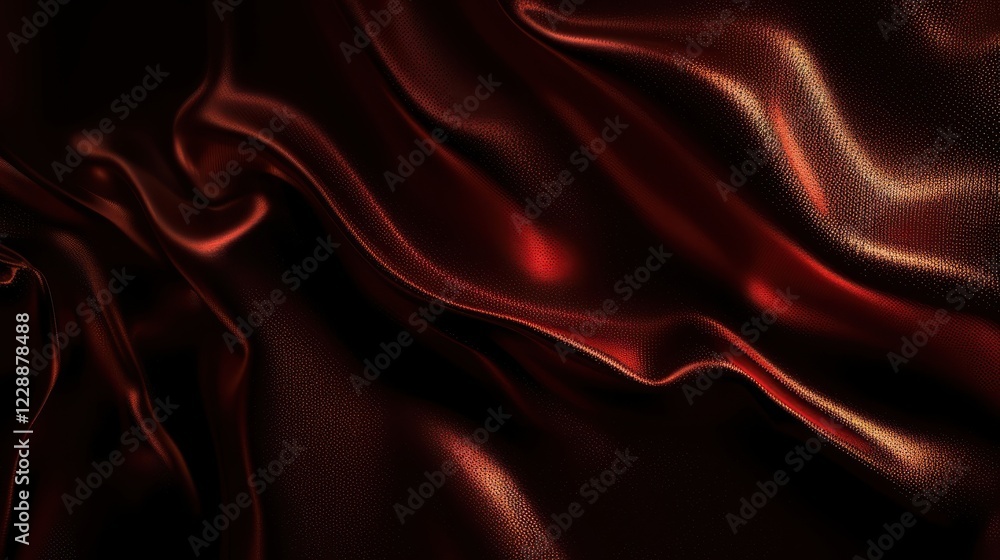 Obraz premium Dark Red Luxurious Fabric Draped in Elegant Waves