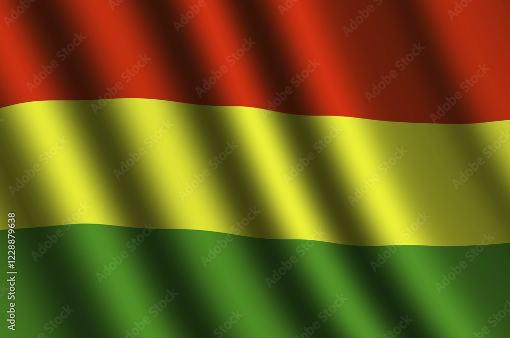 The Bolivian flag flying in the wind The Bolivian flag flying in the wind