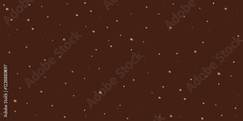 Chocolate ice cream with glaze and crunchy nuts texture background graphic illustration.