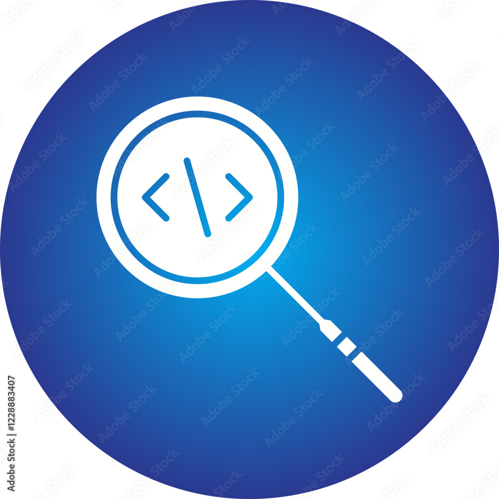 Search from Code icon single vector illustration Search from Code icon single vector illustration
