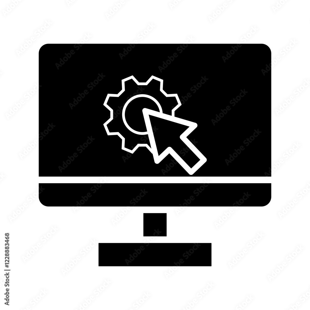 Computer Settings icon vector. simple icons Update, upgrade, configuration, customization, options, progress bar and installation concept icons isolated on Computer Settings icon vector. simple icons Update, upgrade, configuration, customization, options, progress bar and installation concept icons isolated on