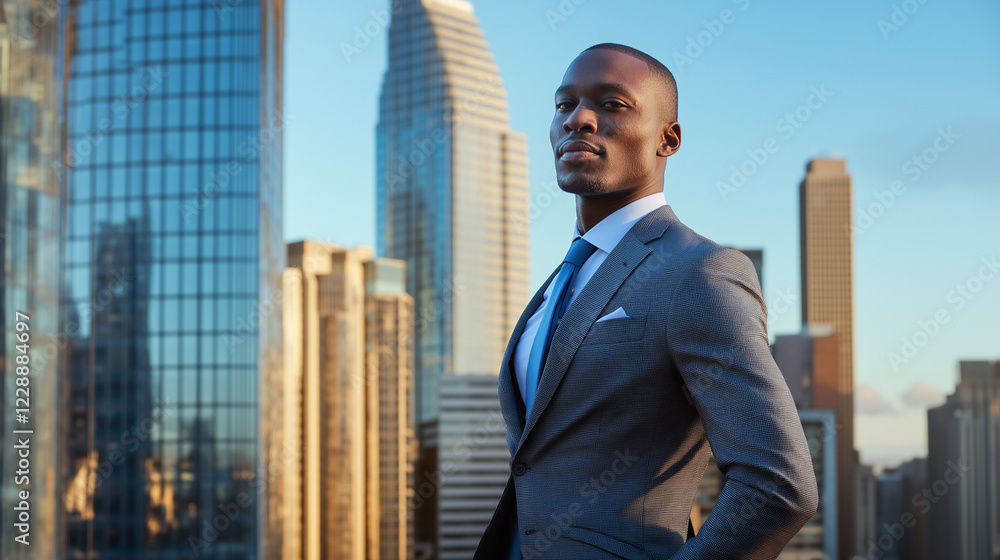 black african businessman in front of building a confident person wearing professional suit black african businessman in front of building a confident person wearing professional suit