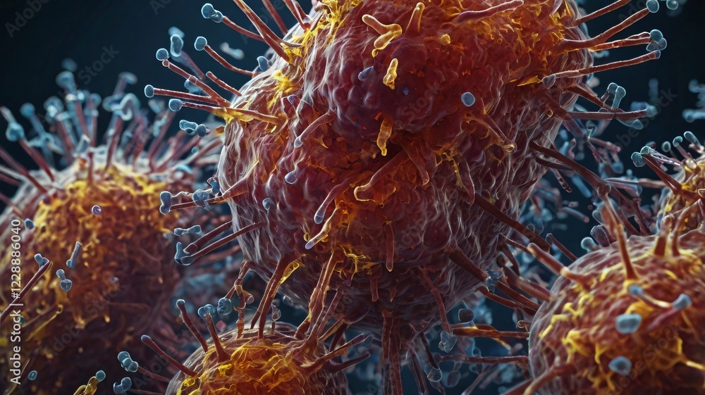 Close-Up of Ebola Virus Particles Under Microscope