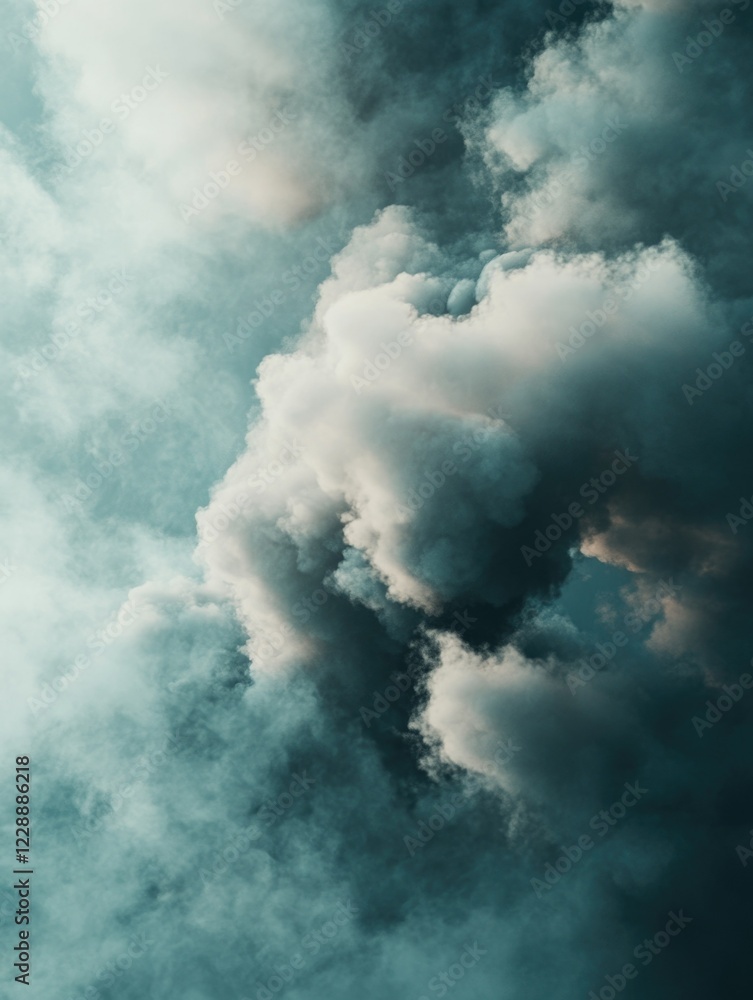 Obraz premium Mystical Clouds - Abstract Art of Dark and Light Clouds