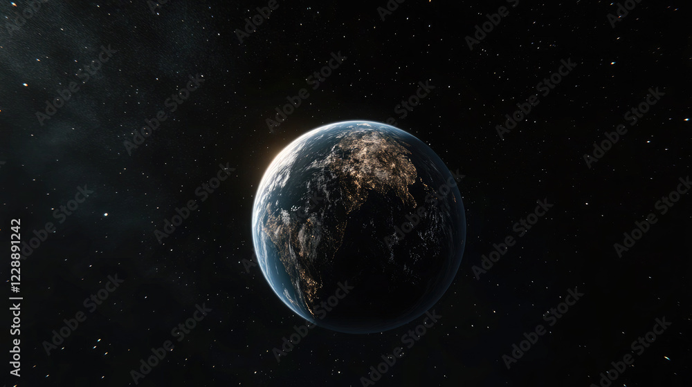 Obraz premium Breathtaking Sunrise Over Earth from Space