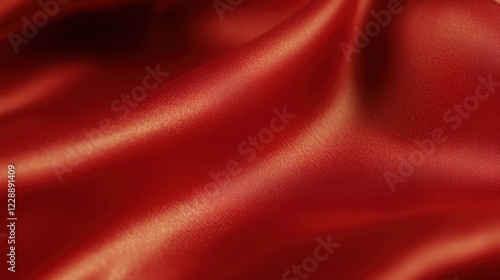 Red Satin Fabric Draped Smoothly