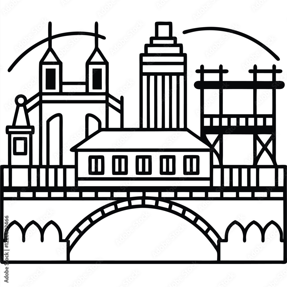 Obraz premium silhouette of a bridge