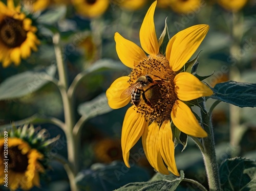 bee on sunflower