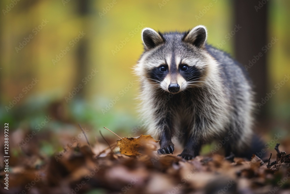 Wild racoon in forest. KI generiert, generiert AI generated Wild racoon in forest. KI generiert, generiert AI generated