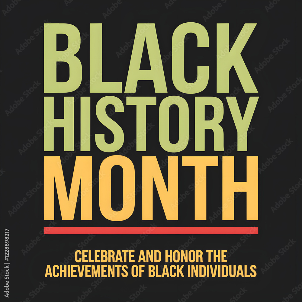 Fototapeta premium Black History Month Poster Banner Icon Social Media