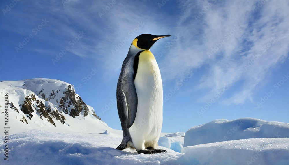 Fototapeta premium AI generated, Antarctica, snow, ice, winter, king penguin (Aptenodytes patagonicus), Antarctica