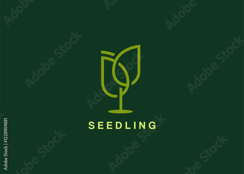 Abstract Green Circular Floral Design