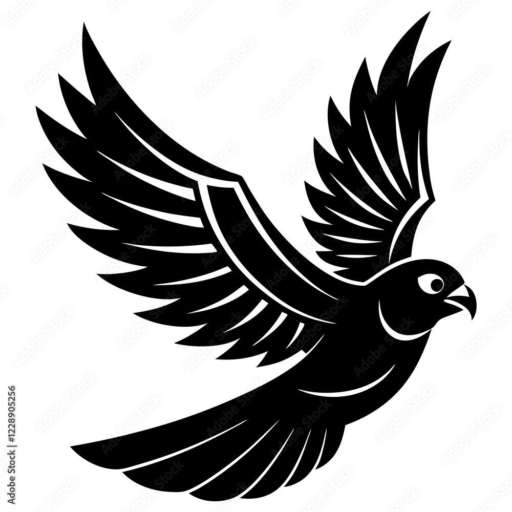 Fototapeta premium swoosh hawk silhouette vector illustration 