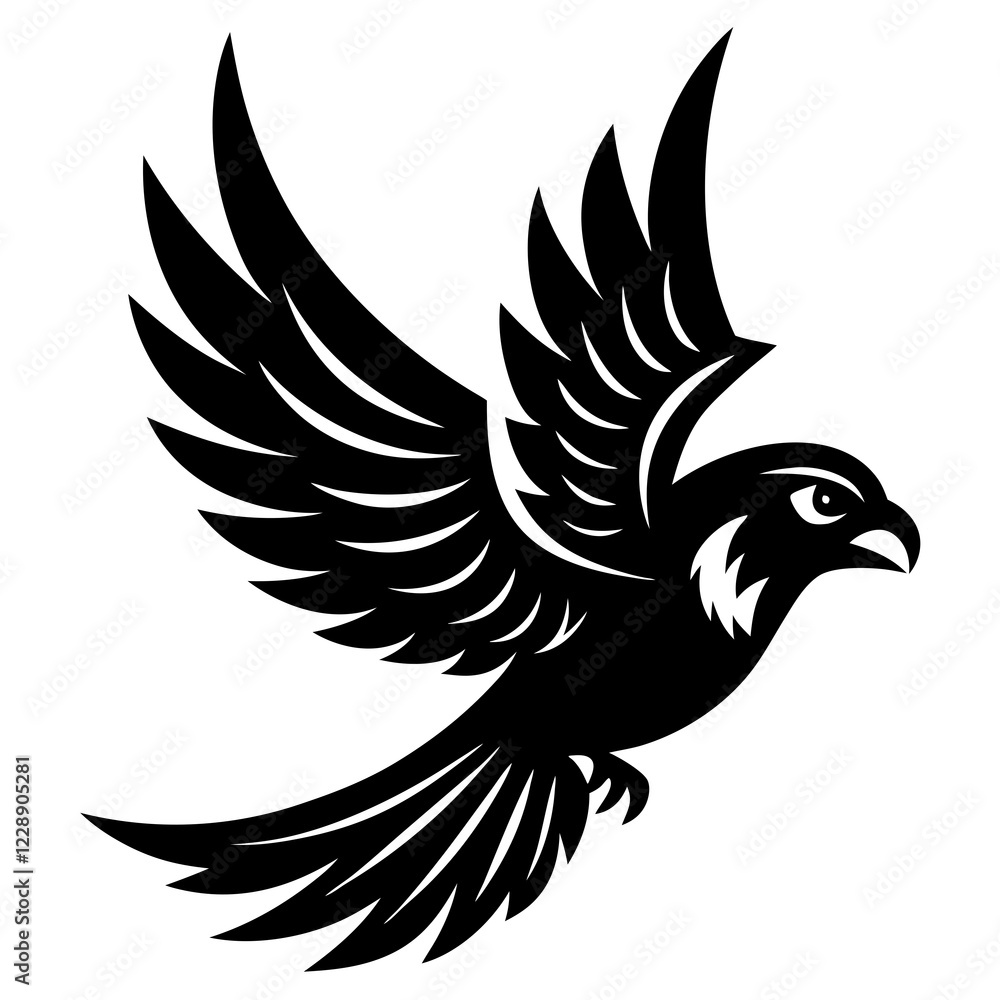 Obraz premium swoosh hawk silhouette vector illustration 