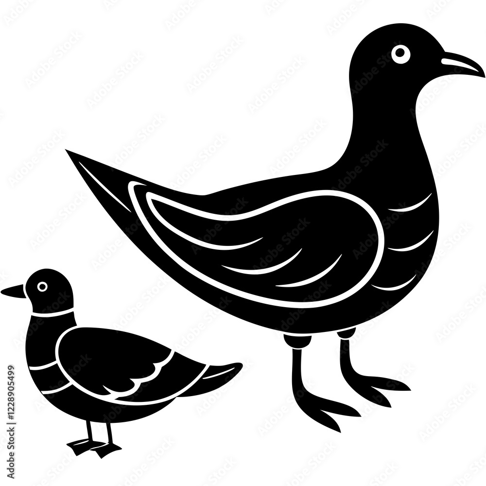 Obraz premium wobblegull silhouette vector illustration 