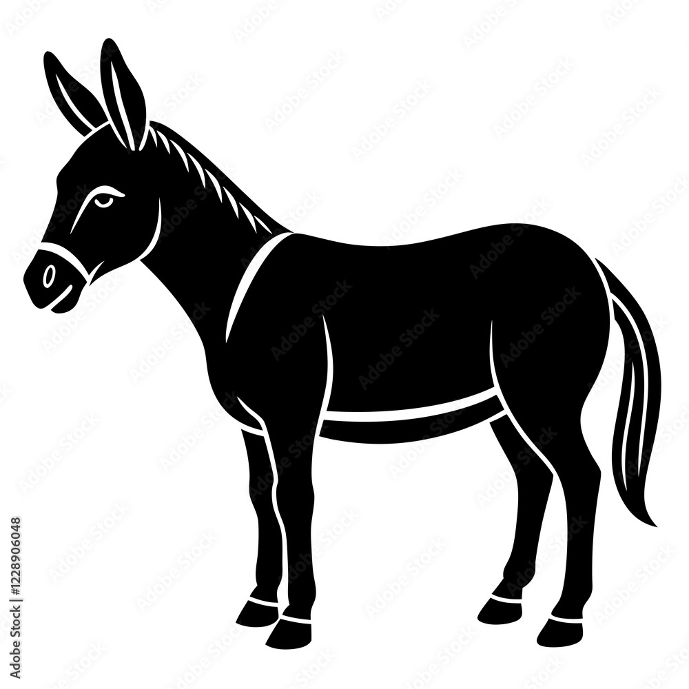 Obraz premium mule silhouette vector illustration 