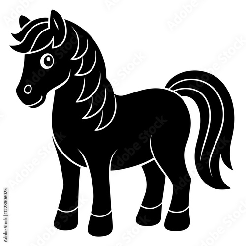 pony silhouette vector illustration 