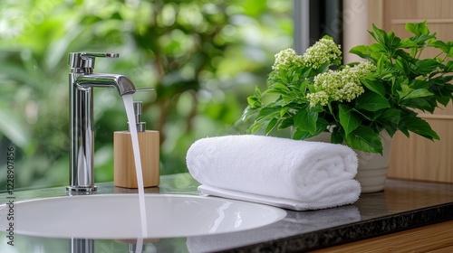 Wallpaper Mural Elegant and Refreshing White Towel Laid Out on a Counter Ready for Your Post-Bath Experience Part of Your Daily Grooming and Self-Care Routine Torontodigital.ca