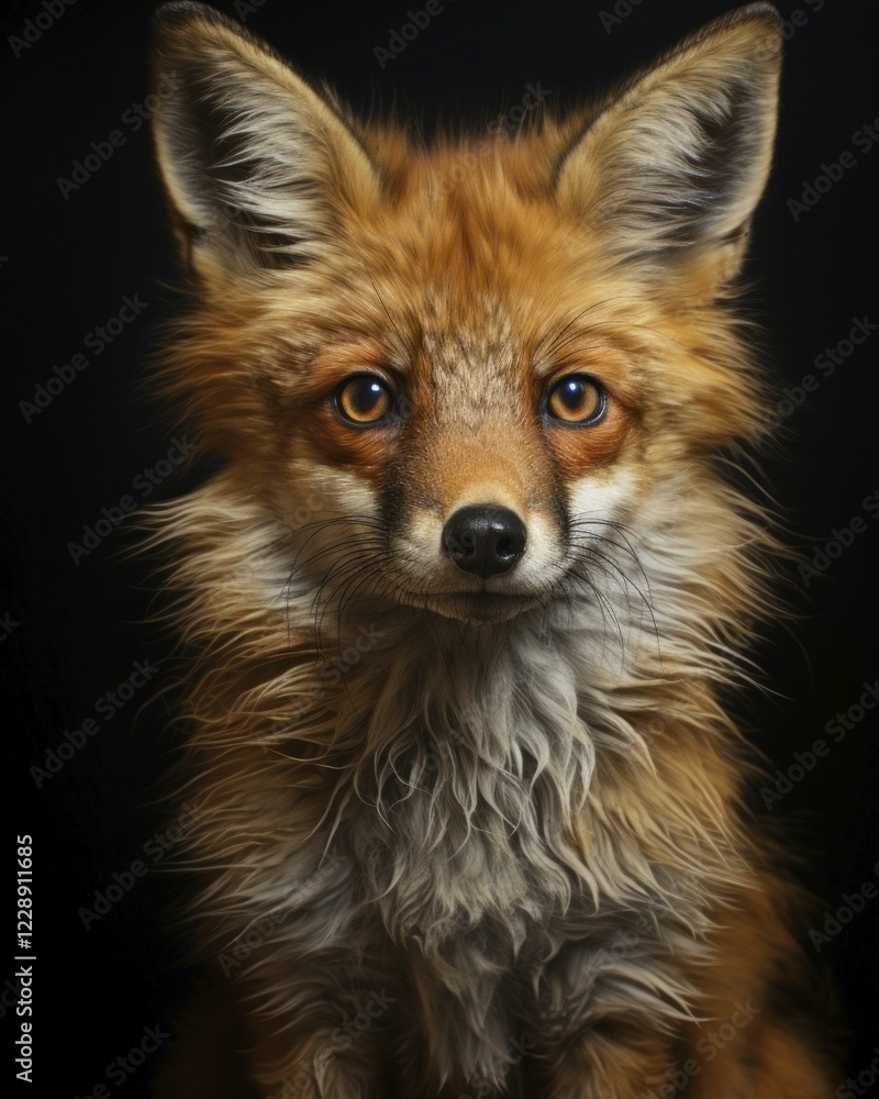 Portrait, young red fox, AI generated Portrait, young red fox, AI generated