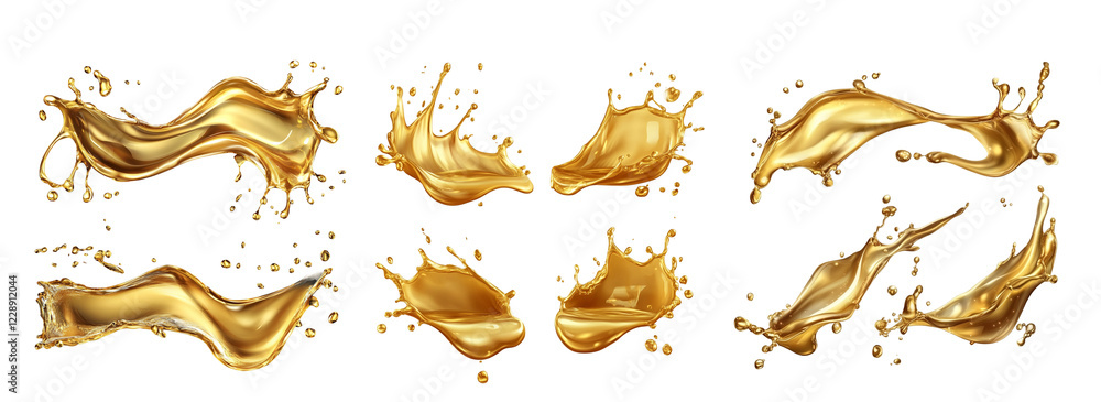 Obraz premium Oil splashes isolated on transparent background