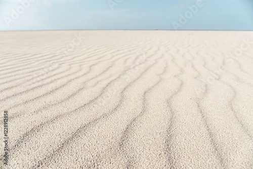 Wave structures in the bright sand beach on the North Sea island Norderney, East Frisia, Lower Saxony, Germany, Europe photo