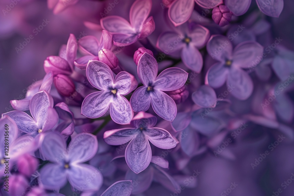 Violet Common Lilac spring flower plant on blurry background. KI generiert, generiert, AI generated Violet Common Lilac spring flower plant on blurry background. KI generiert, generiert, AI generated