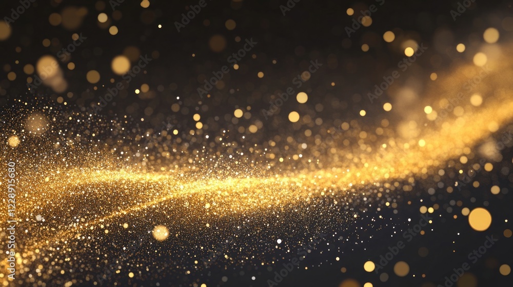 Naklejka premium Gold Sparkle and Glitter Dust Effect: Gold sparkle and glitter dust effect isolated on transparent background.