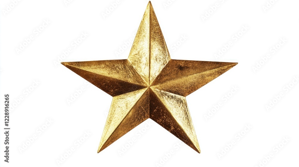 Fototapeta premium Gold Star Light Sparkle: Gold star light sparkle isolated on transparent background,