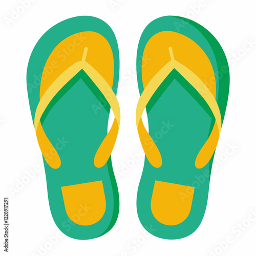  Flip flop vector icon on white background.