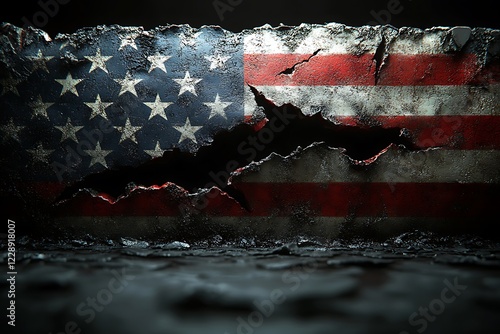 old worn and grunge American flag