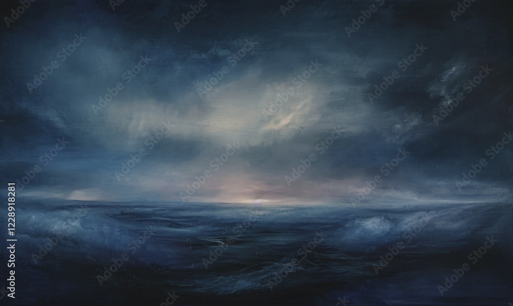 Obraz premium A hazy night sky with thin cirrostratus clouds AI generated